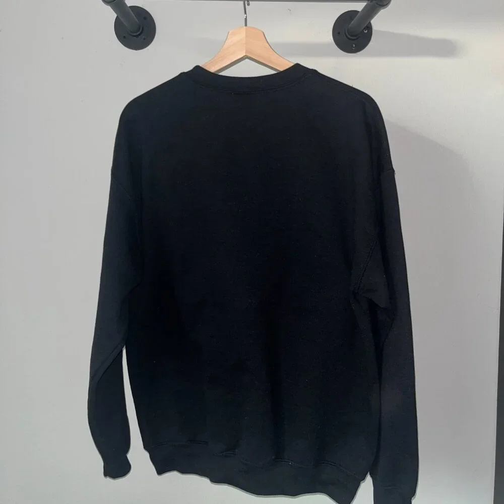 Black White Elliott Smith Indie Pop Music Promo Y2K Crewneck Sweatshirt - Picture 2 of 2